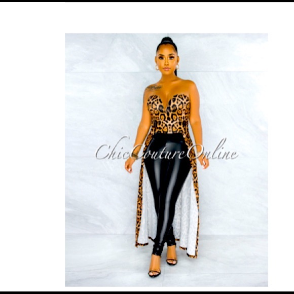 Leopard Print Strapless - Picture 1 of 3